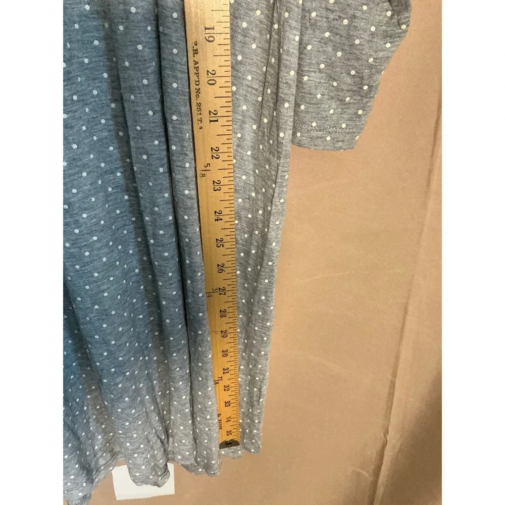 Rene Rofe Nightgown Womens XL Grey Polka Dot Good Lace Accent Sleep Shirt 518083